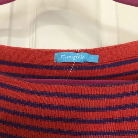 . J. McLaughlin Cotton Striped Tops for Women sz large - Picture 3 of 5